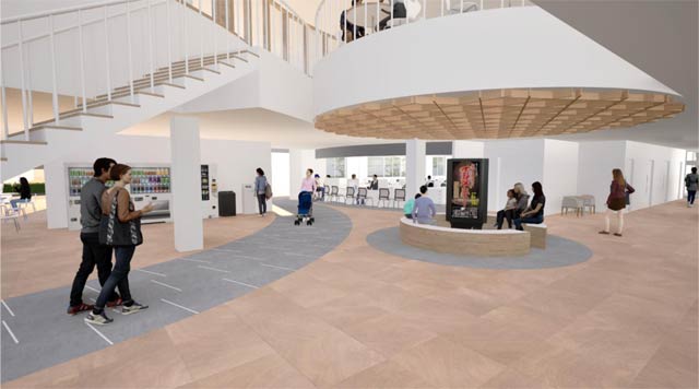 （仮称）加茂市子育て・健康づくり拠点複合施設の内観パース