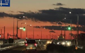 28日の燕三条の夕焼け