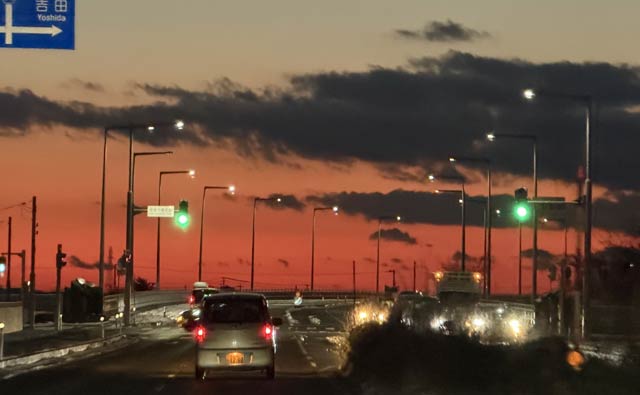 28日の燕三条の夕焼け