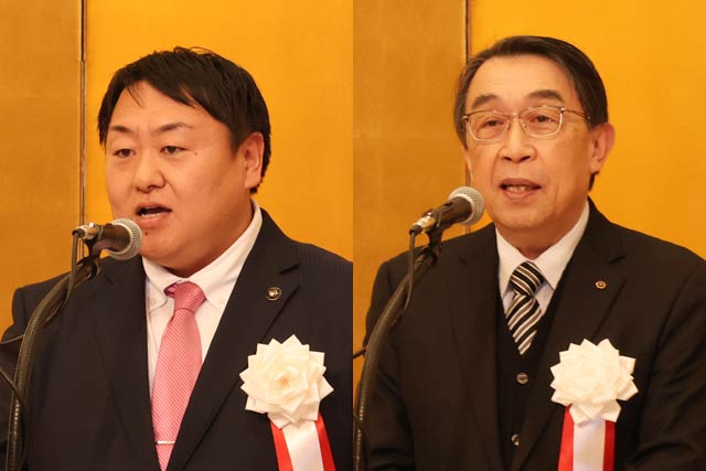 佐野市長(左)と細川会頭
