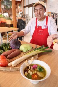 道の駅たがみと一風堂のコラボラーメン「護摩堂野菜ベジラーメン」