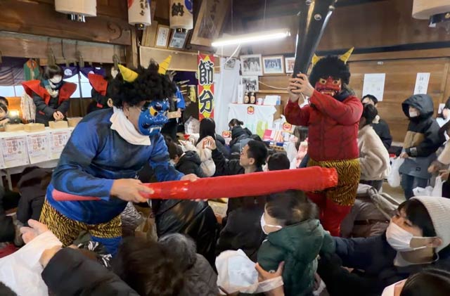 土生田神社で節分祭と豆まきと福引きと