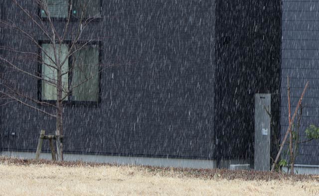 三条市で10日午後1時半ごろに降った雪