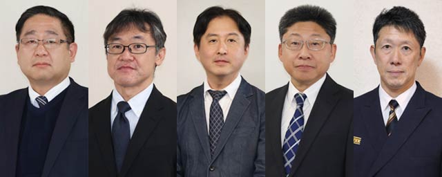 左から石塚衛政氏、笹倉健児氏、米持克広氏、小林徹氏、佐藤美教氏