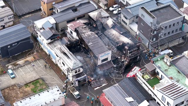 ■火災現場（読者提供）