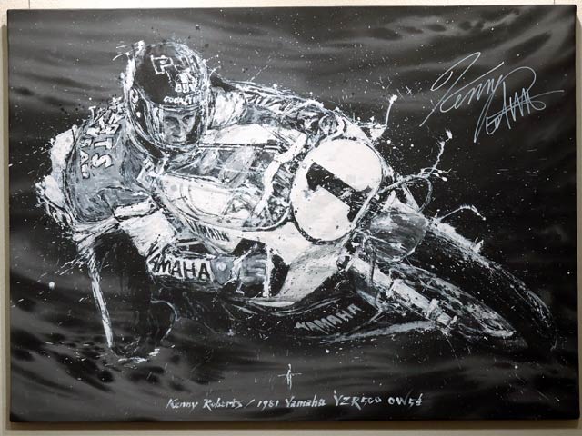 ケニー・ロバーツのサインしてれた「Kenny Roberts on YAMAHA YZR500」