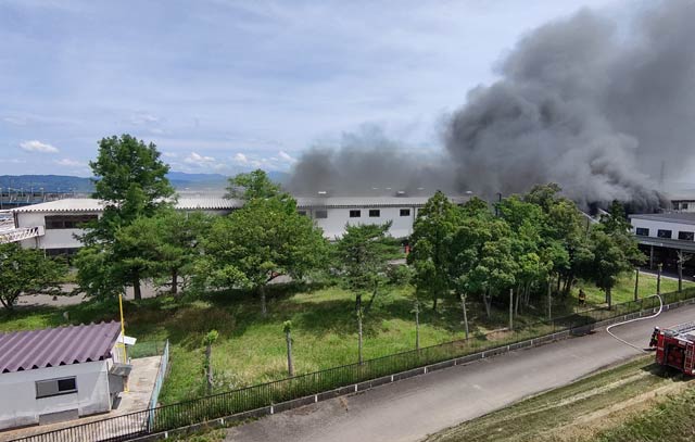 東芝ホームテクノの工場で火災