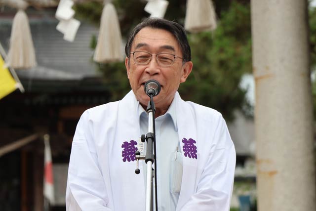 飛燕夏まつり協賛会長の細川燕商議所会頭