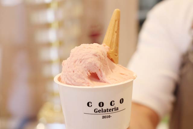 Gelateria COCOの期間限定の完熟トマトのソルベ
