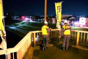 人が転落したような音で五十嵐川を捜索 三条市の昭栄大橋付近