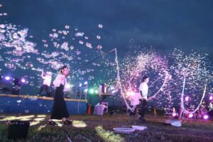 7.13水害から22年、夜空を覆うシャボン玉　11日に「洪水災害メモリアル＆ミズベリング三条フェス」