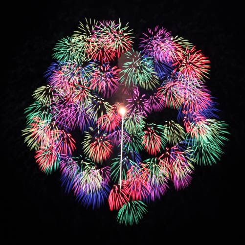 ■大花火大会の2尺玉3連発の2発目