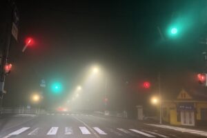 16日深夜に濃霧が発生したところも
